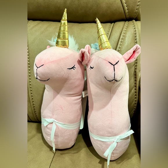Pink Unicorn Plush Wall Decor with Gold Horn - Picture 2 of 4
